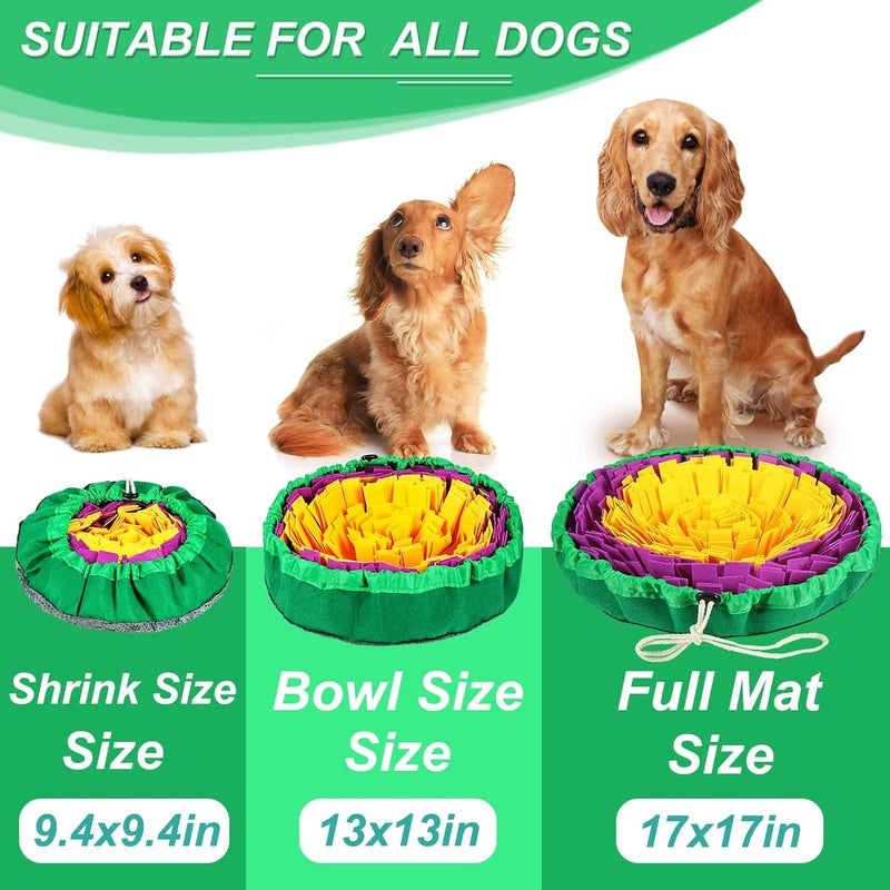 Vivifying Snuffle Mat for Dogs, Enrichment Dog Puzzle Toys for Slow Eating and Keep Busy, Adjustable Sniff Mat Encourages Natural Foraging Skills and Mental Stimulation(Yellow Purple) - Image 3